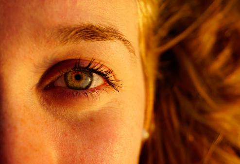 A closeup photo of a woman's eye.