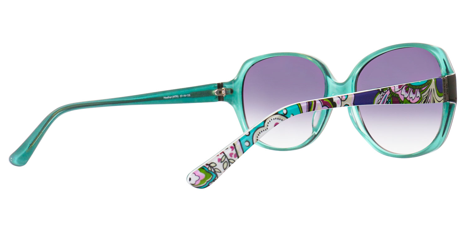 Vera Bradley Payton Sunglasses Heather Pattern Black and Teal Vera Bradley Women main image 3