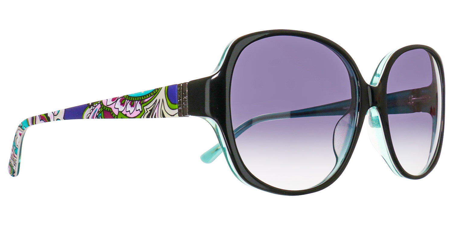 Vera Bradley Payton Sunglasses Heather Pattern Black and Teal Vera Bradley Women main image 4