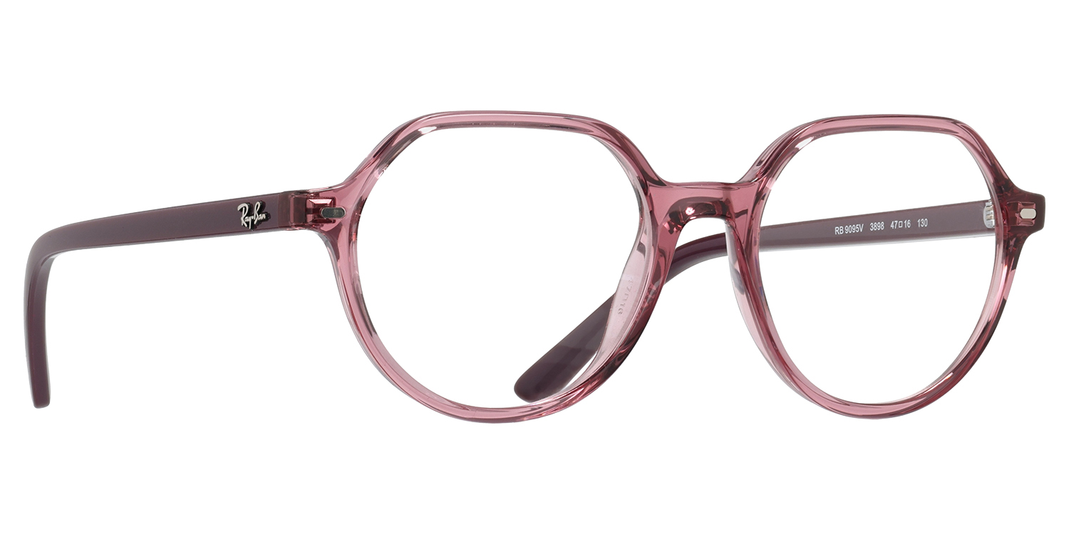 Ray‎ Ban Womens Eyeglasses Frames Pink Clear RB 5185 53-14-135 H6270 Ray-Ban RB7046 - Round Clear & Pink Beige Frame Glasses For  main image 3
